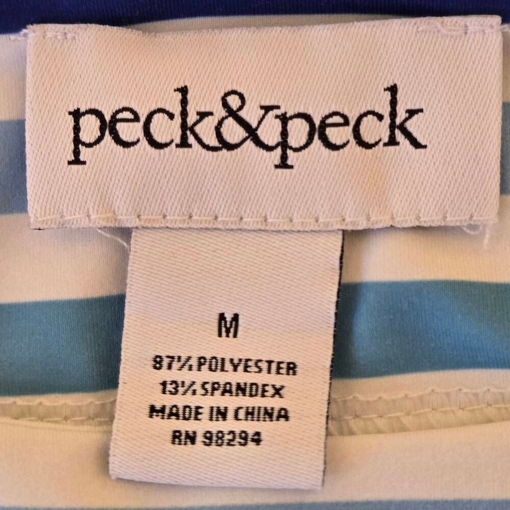 Peck & Peck Womens Multicolor Striped Casual Top Medium - Picture 3 of 10